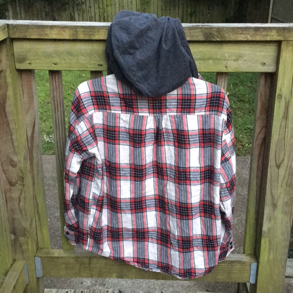 Mind Code Plaid Button Down With Hood - image 7
